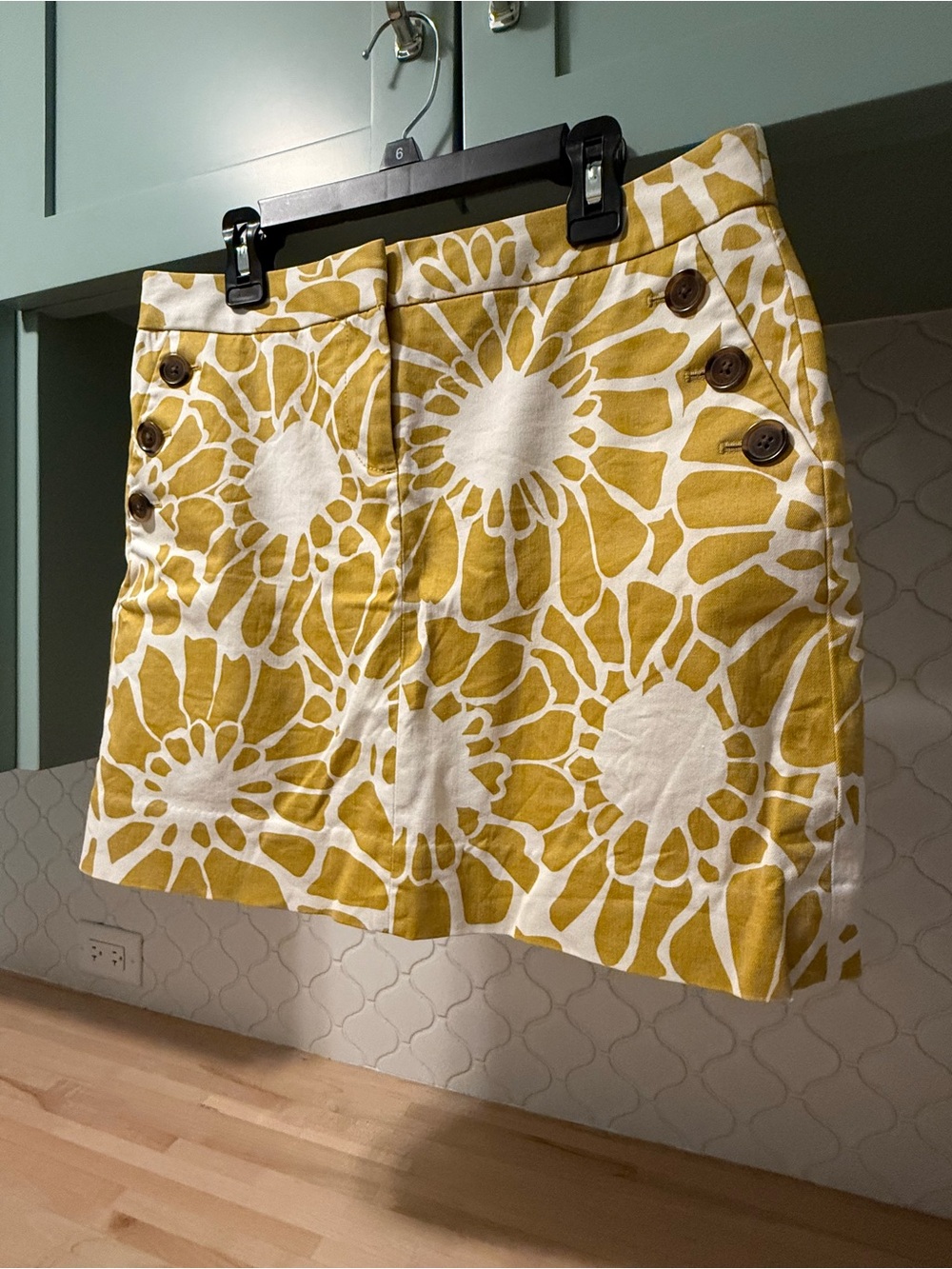 J.Crew Women’s Yellow Floral Print Cotton Mini Skirt